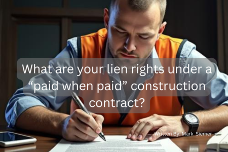 What are your lien rights under a “paid when paid” construction contract?